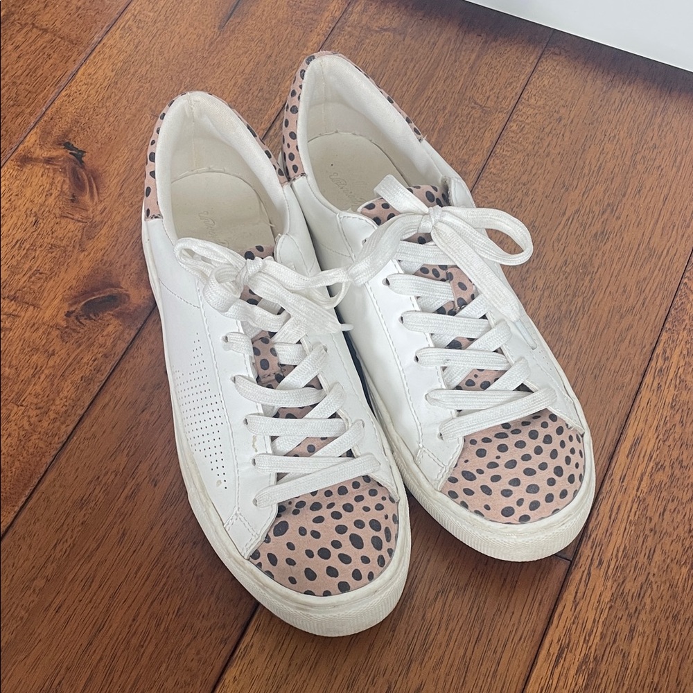 Universal Thread White and Pink Polka Dot Sneakers